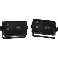 Pyle PLMR24B 3-1/2'' 3-Way Weatherproof Mini Box Speaker Pair 200 Watt - Black